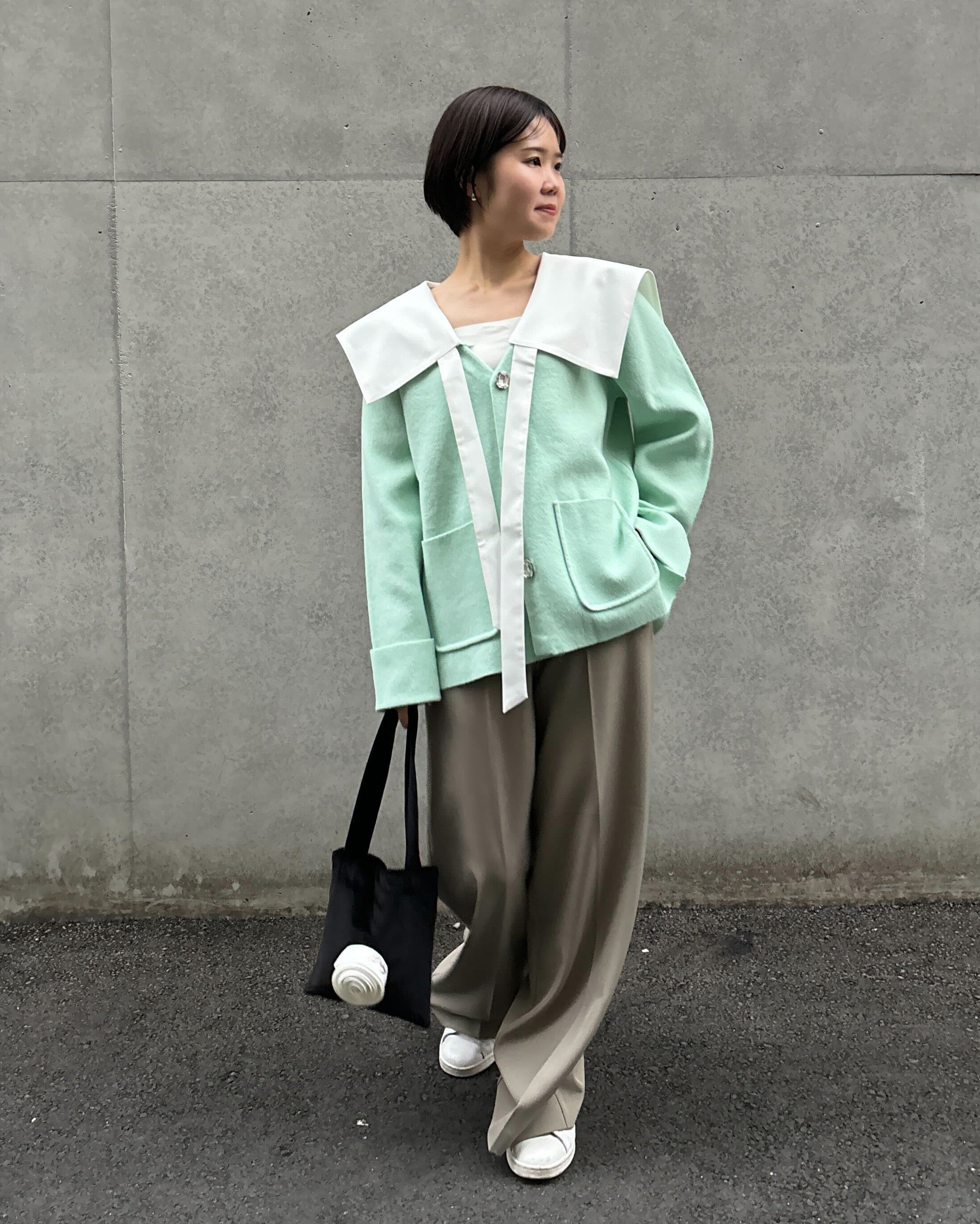 PENELOPE COLLAR KNIT/159cm/着用サイズF｜Bibiy.