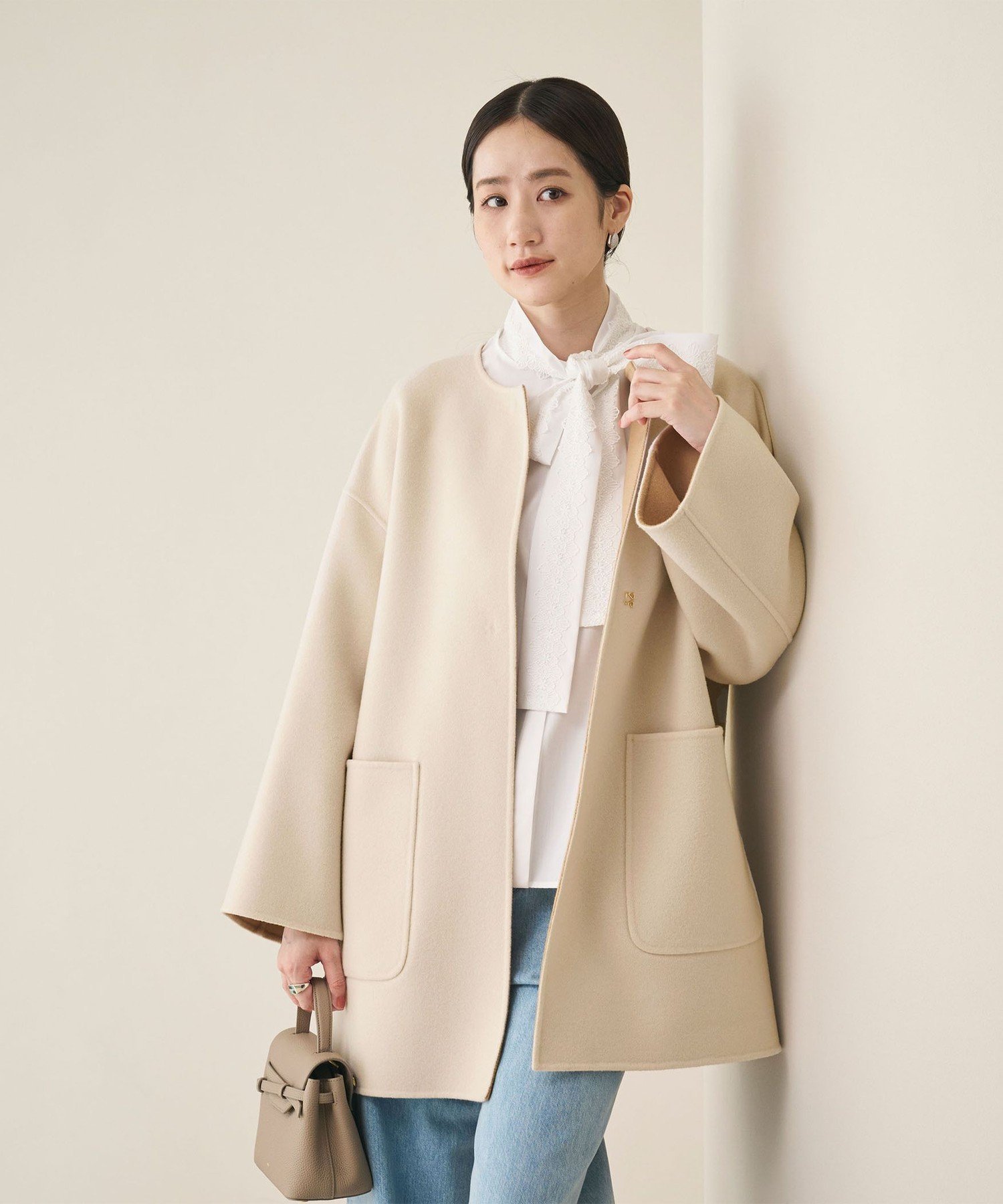 UNITED ARROWS｜バイカラー リバー ミドルコート | Rakuten Fashion