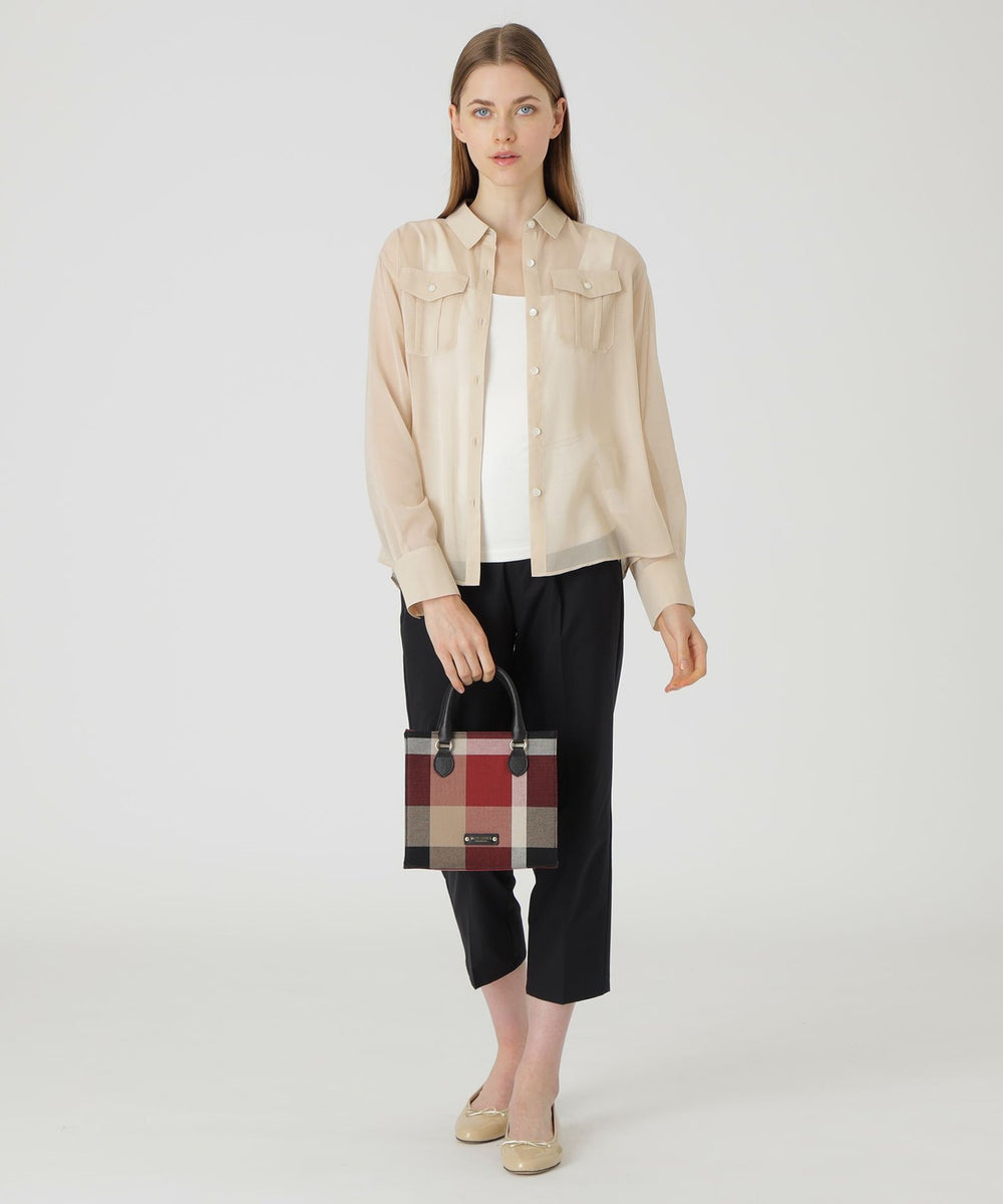 クレストブリッジチェックキャンバススクエアミニトート（バッグ