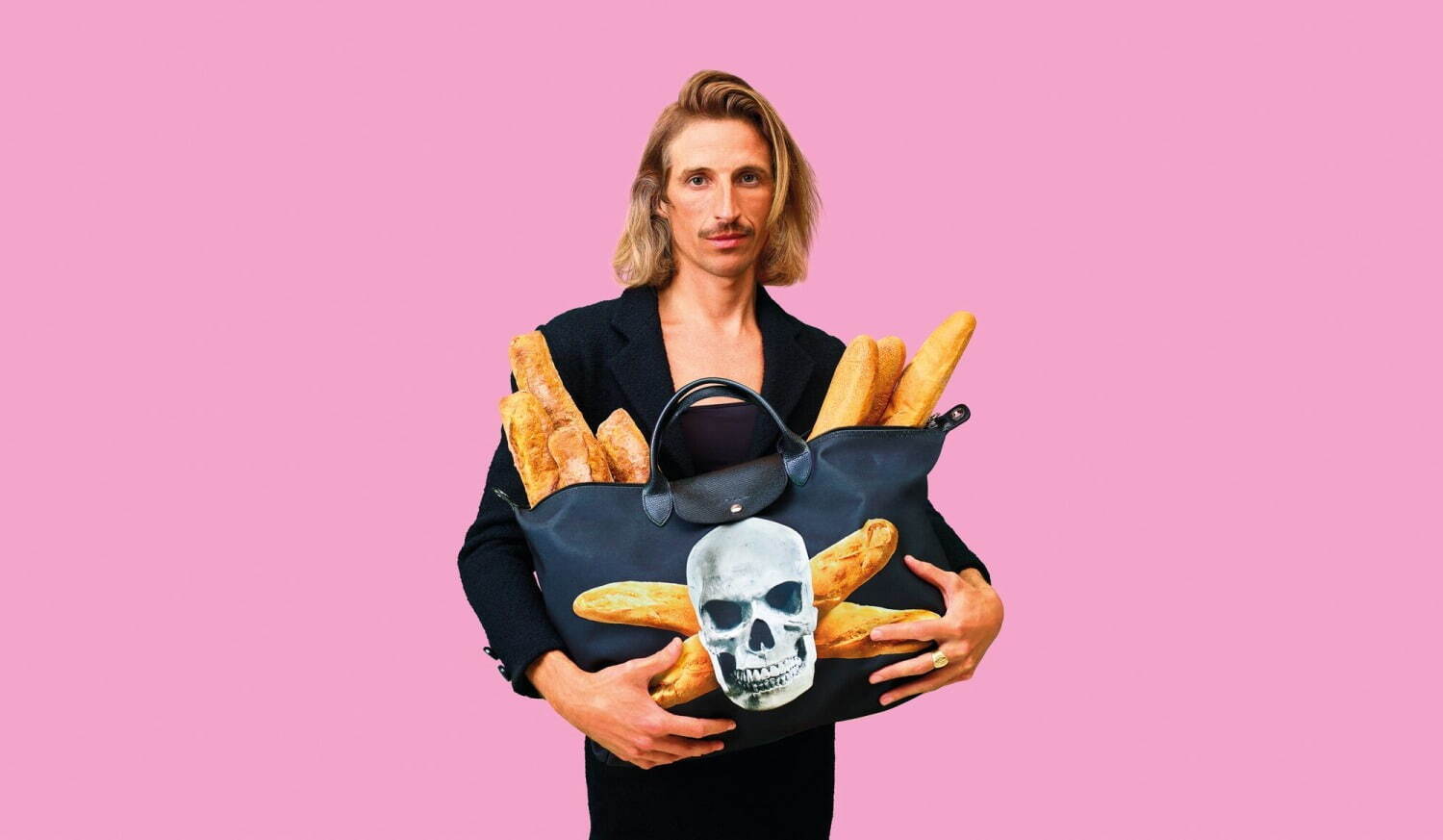 ロンシャン“フレンチブルドッグ”のバッグ「ル プリアージュ」、アート