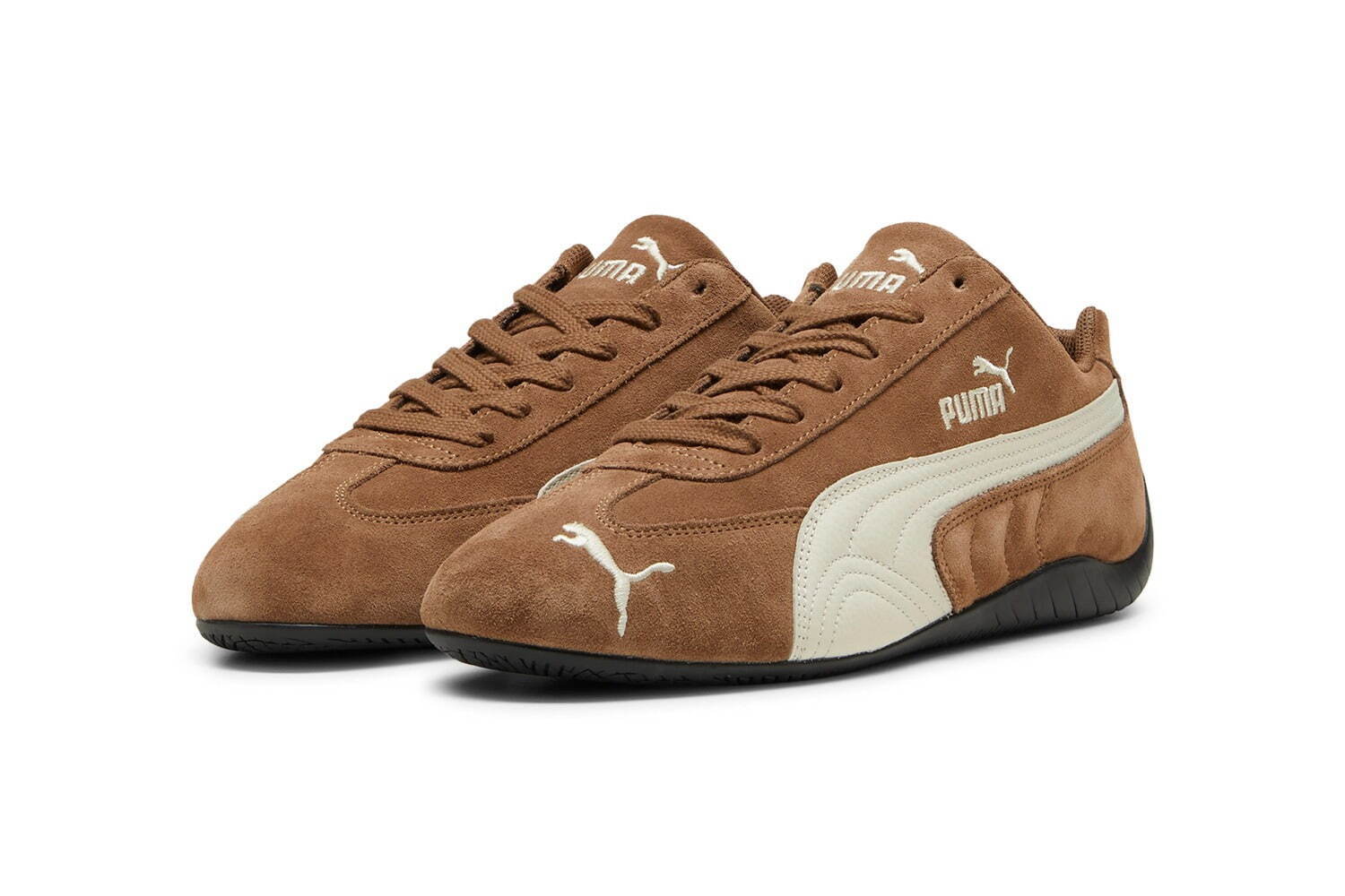 プーマ「スピードキャット」スニーカー、ブルー＆ブラウンの