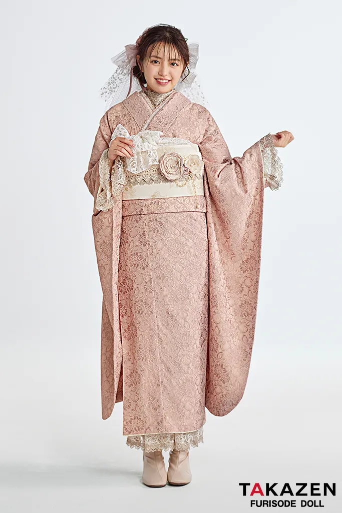 くすみカラーガーリー くすみピンク/淡い色 総レース あざとかわいい