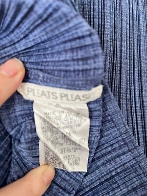 ISSEY MIYAKE Pleats Please Sleeveless Top Indigo Blue Size 3 from