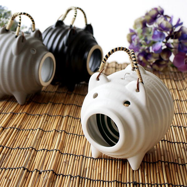 蚊取り線香入れ おしゃれ ブタ ぶた 半磁器 蚊遣り 蚊やり 蚊遣り器