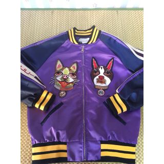 18SS GUCCI アニマルアップリケ ボンバージャケット パープルの通販 by