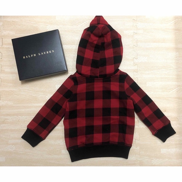 ラルフローレン ホリデーコレクション ポロベア パーカー 赤チェック