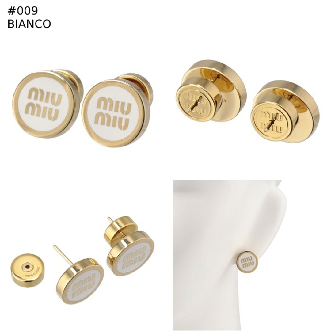 MIU MIU - ミュウミュウ MIU MIU ピアス ロゴ エナメルメタル スタッド