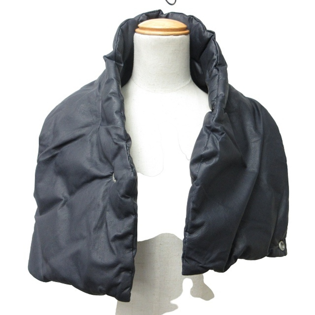 イサムカタヤマバックラッシュ カンガルーレザー マフラー ストール 紺