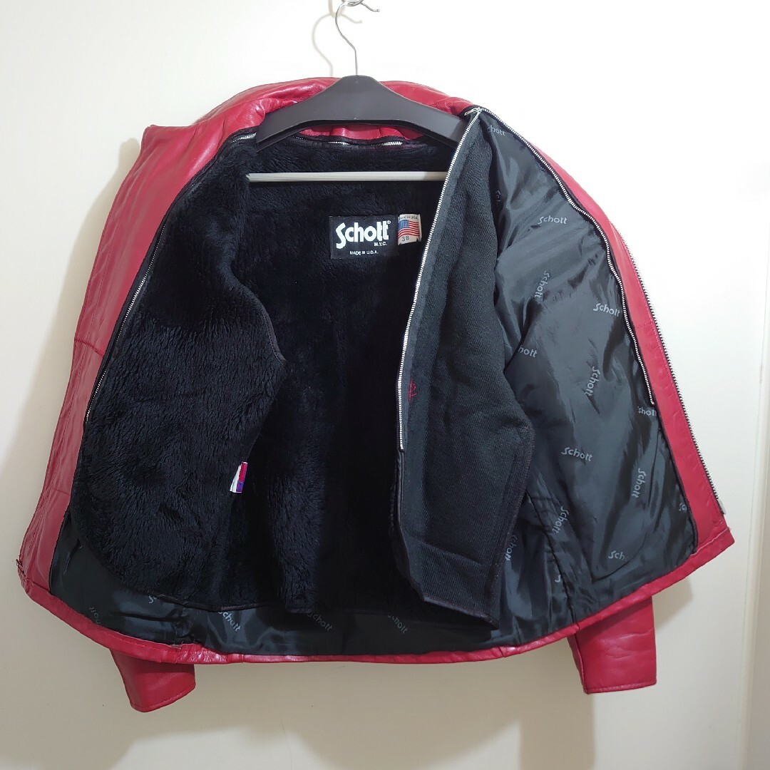 schott - ☆超美品☆Schott641 シングルライダース 赤 size38