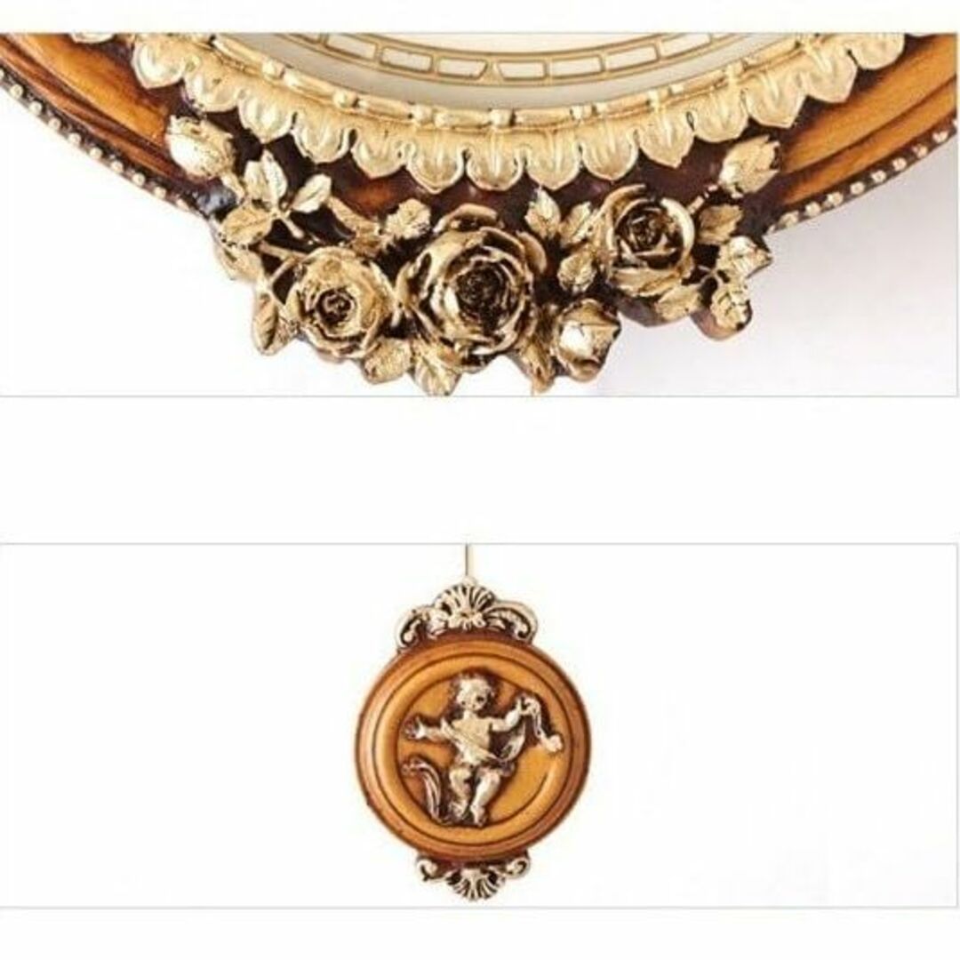 ゴールデンエンジェルラウンド振り子時計/インテリア 掛け時計/電波