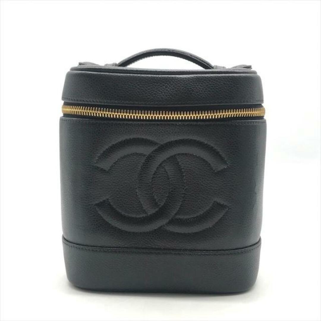CHANEL - 美品 CHANEL シャネル ココマーク キャビアスキン バニティ