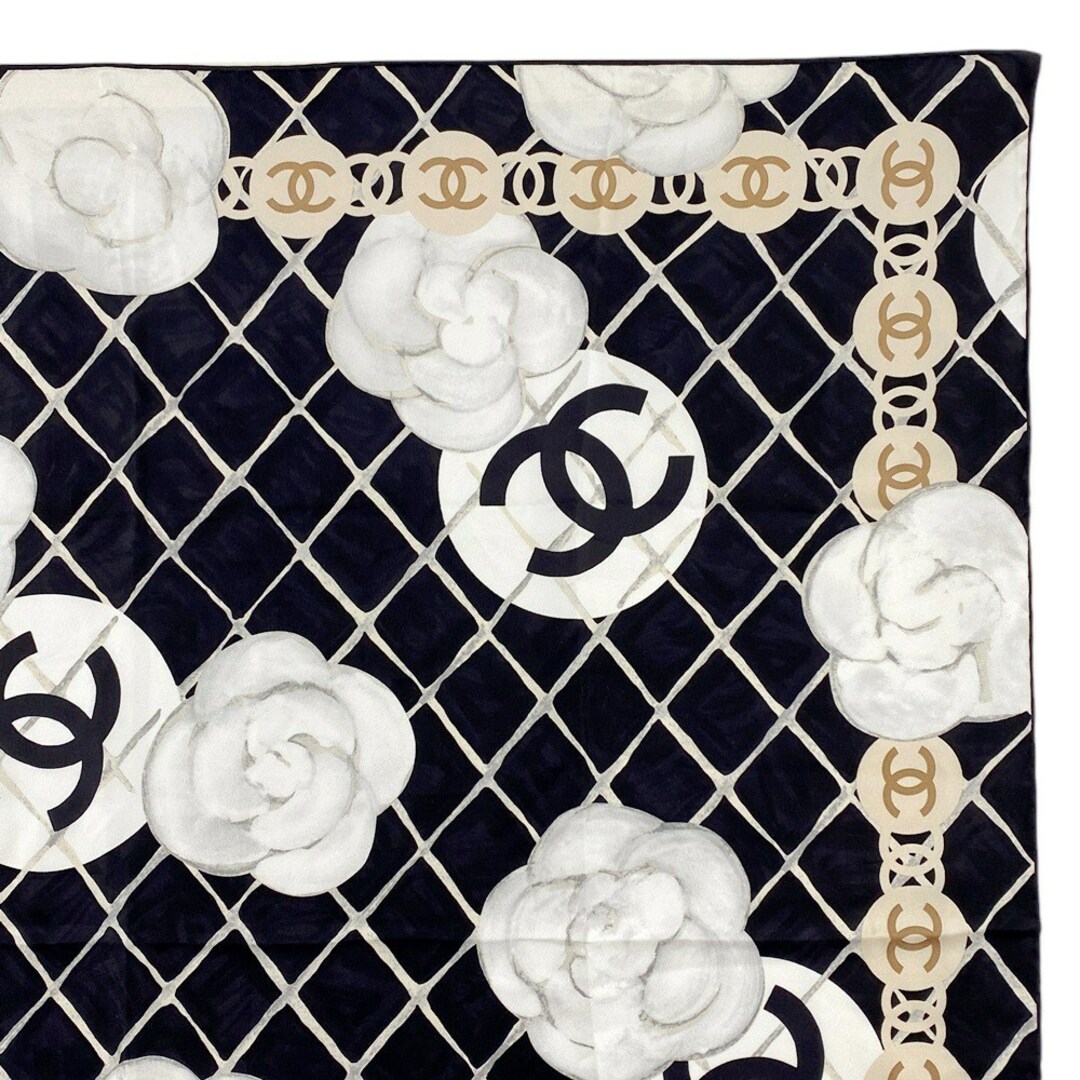 CHANEL - □美品□ シャネル スカーフ カメリア ココマーク ブラック