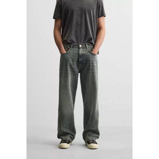 ZARA - zara ザラ シームディテール バギー デニムパンツ ジーンズ