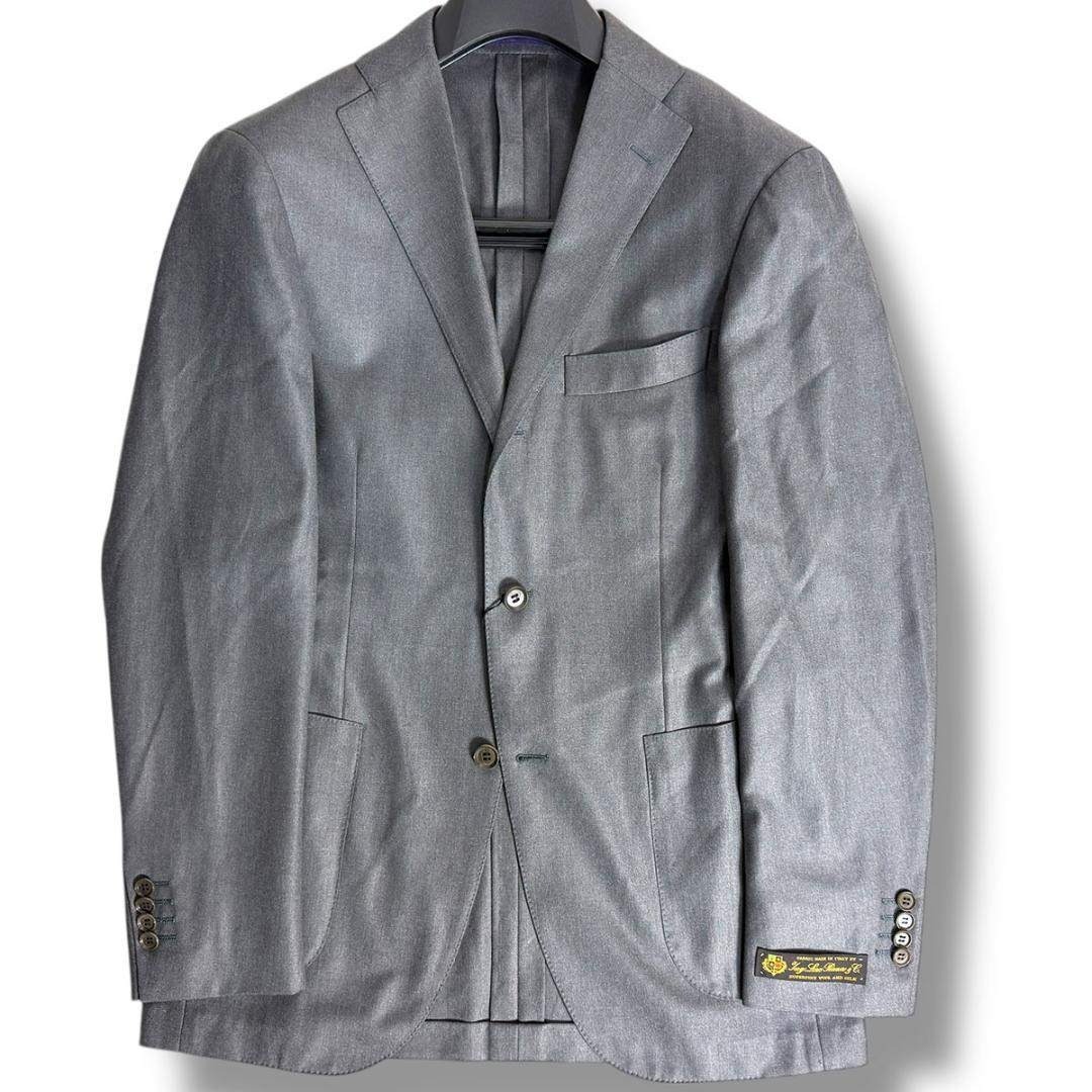 J6393 新品 リングヂャケット ロロピアーナ生地 ウールシルクスーツ 48