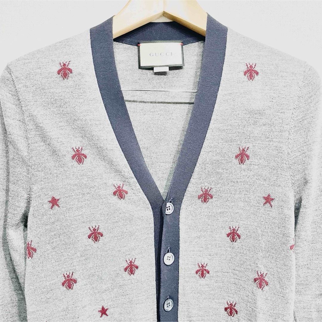 GUCCI - 【美品】GUCCI グッチ ニット カーディガン ビー&スター 刺繍
