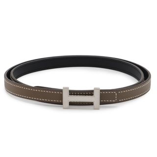 HERMES - エルメス ケリー ベルト 18 ブラック シルバー金具 K刻印