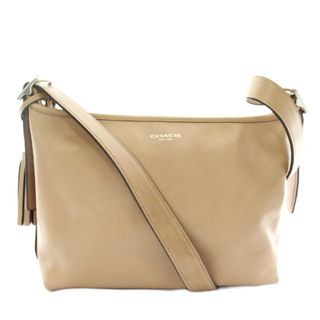 COACH - コーチ ショルダーバッグ レザー タッセル ロゴ ベージュ