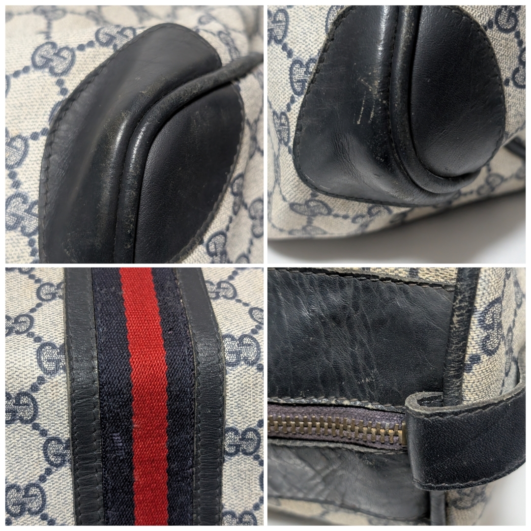 GUCCI - グッチ GGスプリーム シェリーライン ネイビー ボストンバッグ