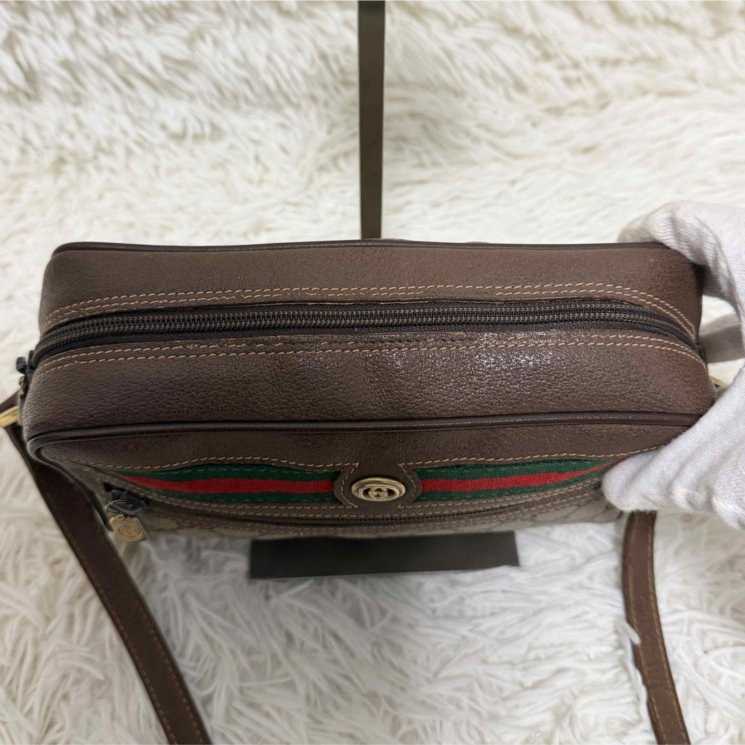 GUCCI - 希少 グッチ シェリーライン GG キャンバス レザー ショルダー