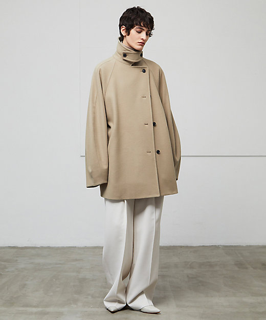 GABELLE ／ ミドル丈スタンドカラーウールコート