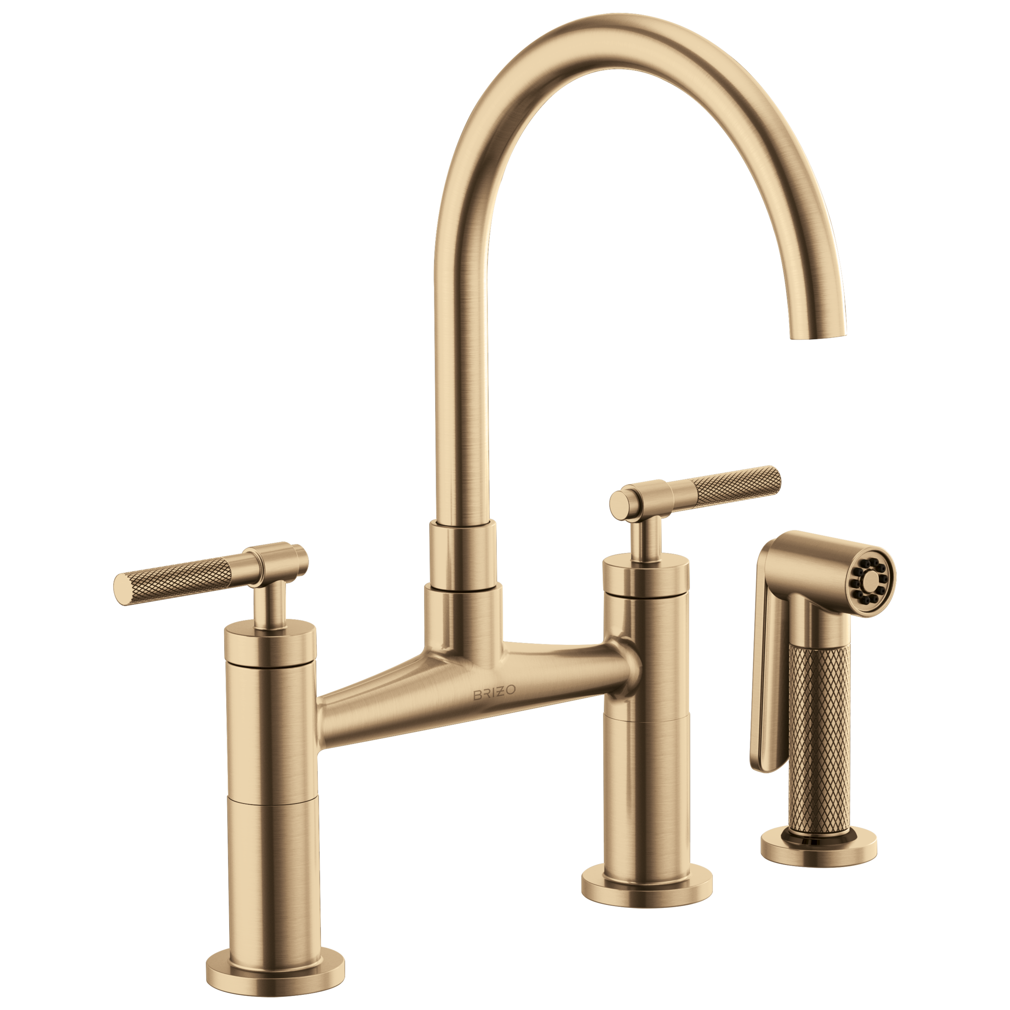 Litze® | Bridge Faucet with Arc Spout and Knurled Handle
