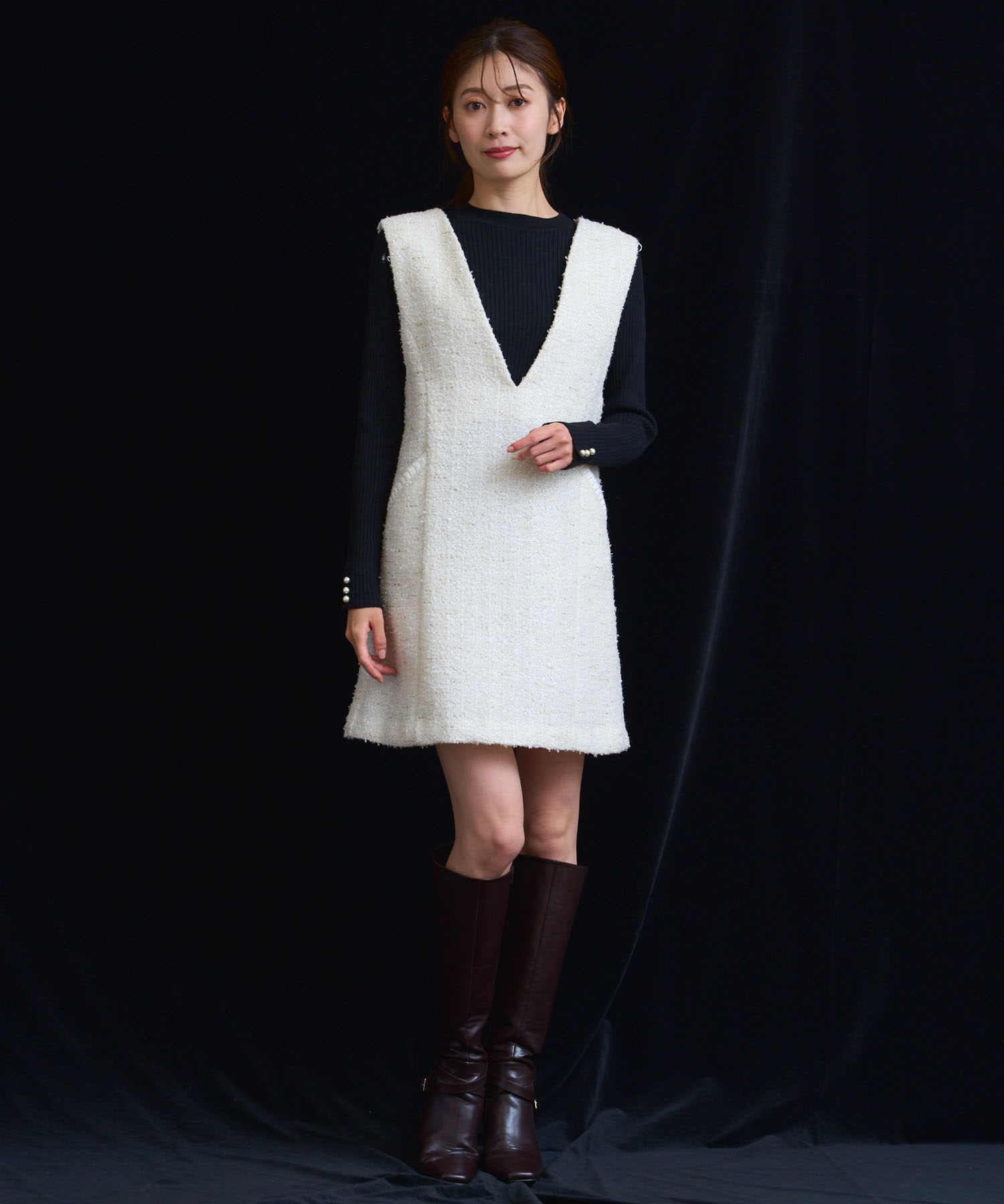 ツイードミニ丈ジャンスカ | ミニワンピース | NOELA OFFICIAL WEB STORE