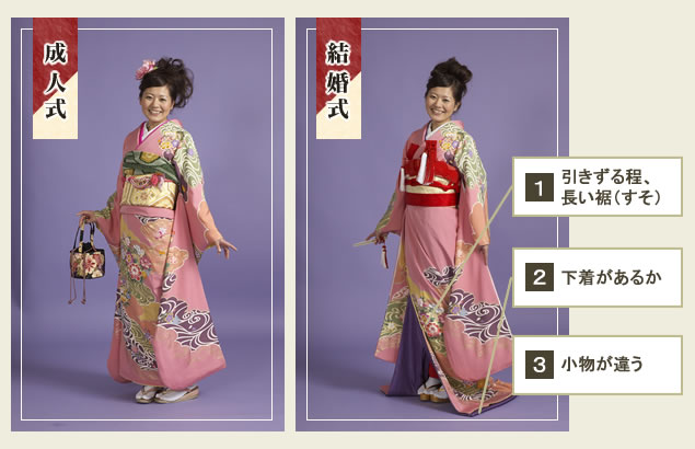 引き振袖と打掛の違い・成人式用と花嫁衣装用振袖の違い | オリフリ