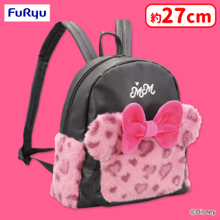 🎀0時投入景品🎀 「ミニーマウス ピンクレオパード バックパック」が