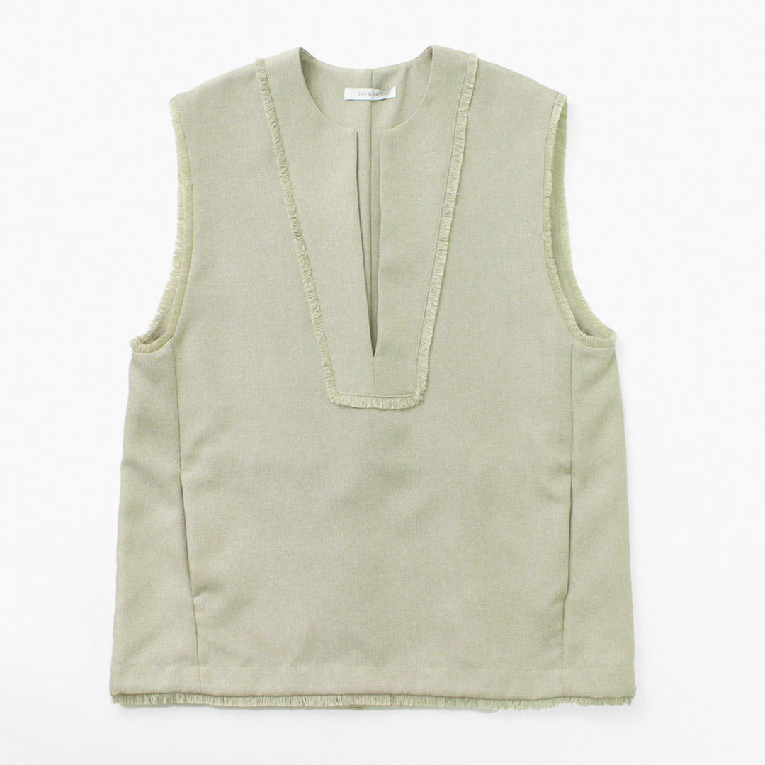 70％OFF】CHIGNON（シニヨン） リネンライク フリンジ ベスト｜ROCOCO