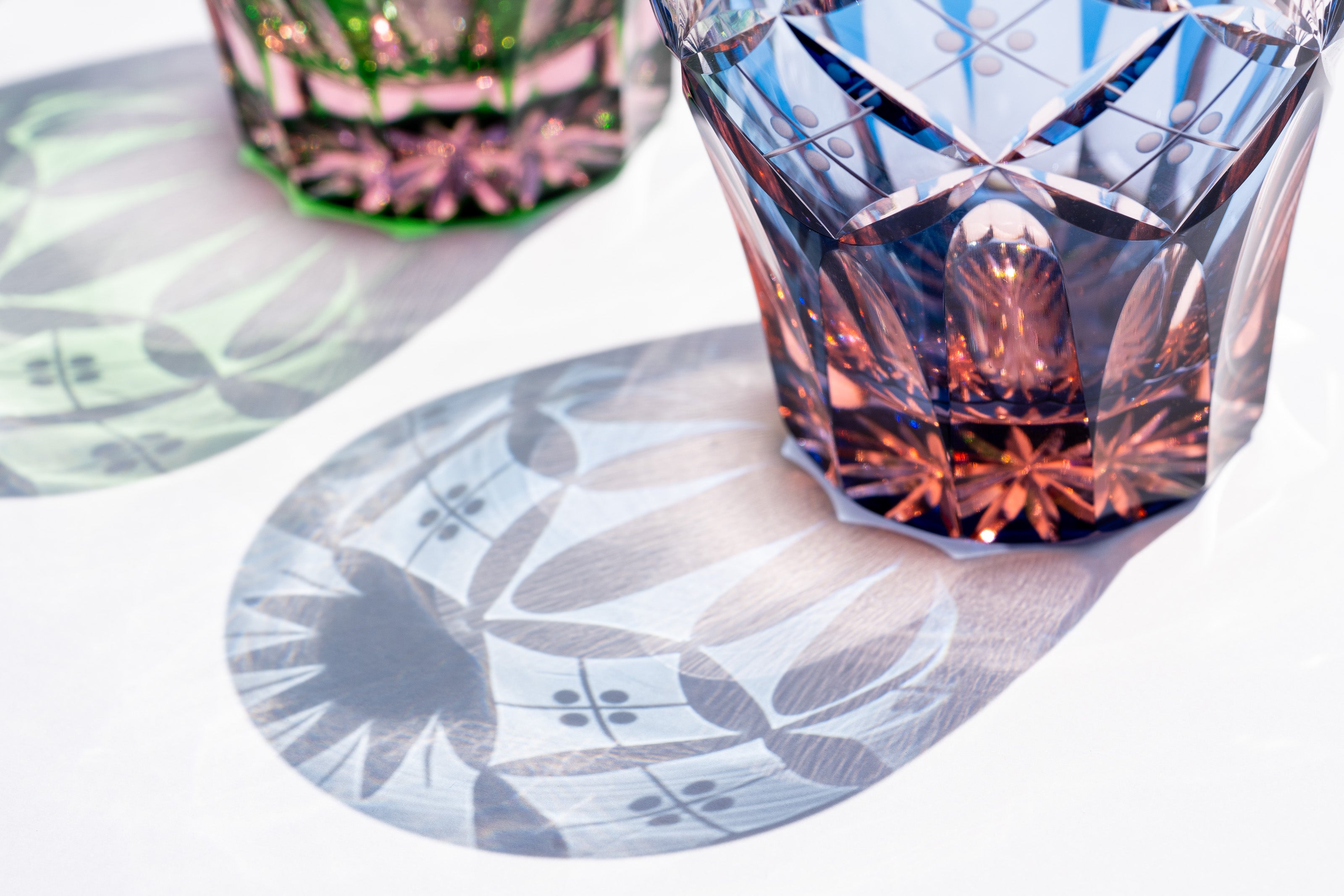 M-8573 七宝笹の葉文様 ミニオールド 江戸切子 直販限定品 – 硝子工房 彩鳳