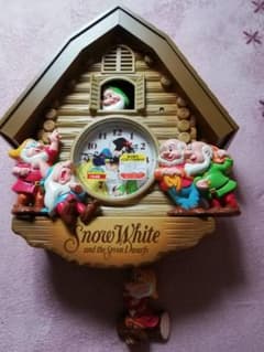 よ*ゆ様 新品未使用 ディズニー 振り子時計 白雪姫と七人の小人 壁掛け