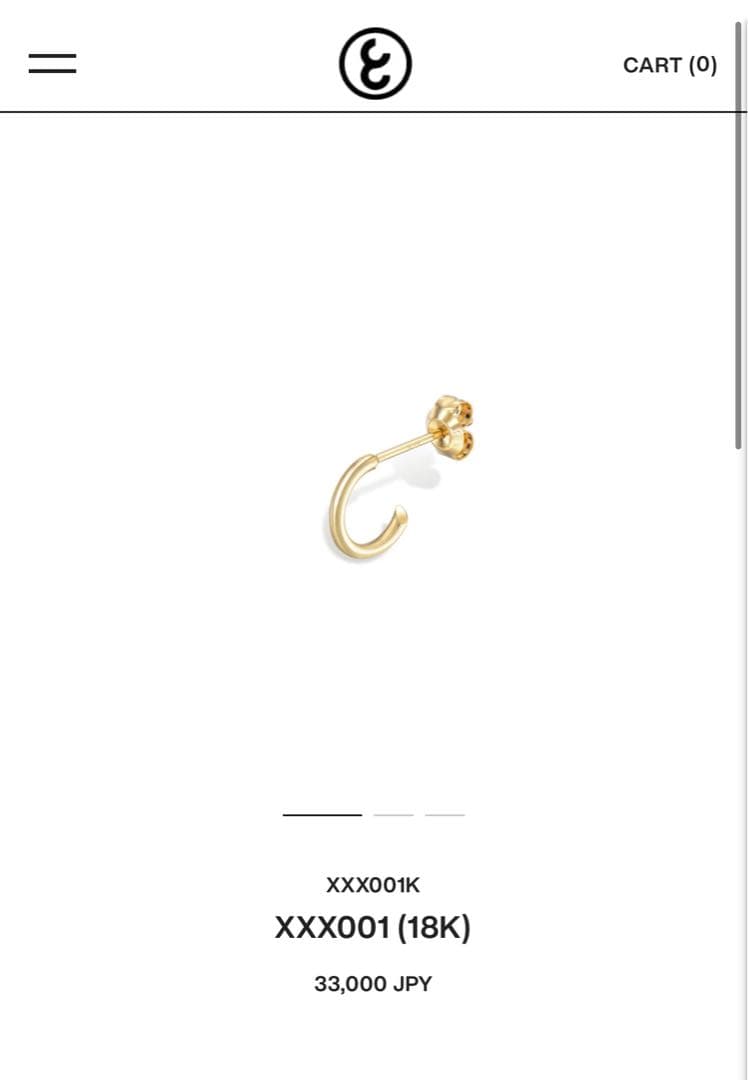CAREERING XXX001 18Kゴールド ピアス(片耳用) XXX001 (18K) | CAREERING - キャリアリング公式オンラインストア