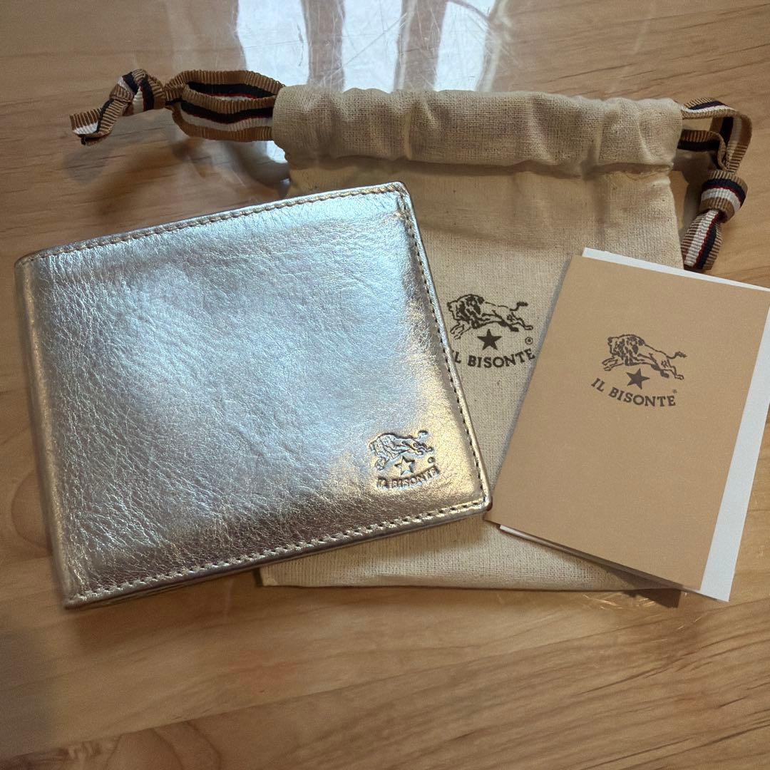 IL BISONTE シルバー 二つ折り財布 Amazon.co.jp: [イルビゾンテ] 二つ折り財布 ウォレット シルバー(75