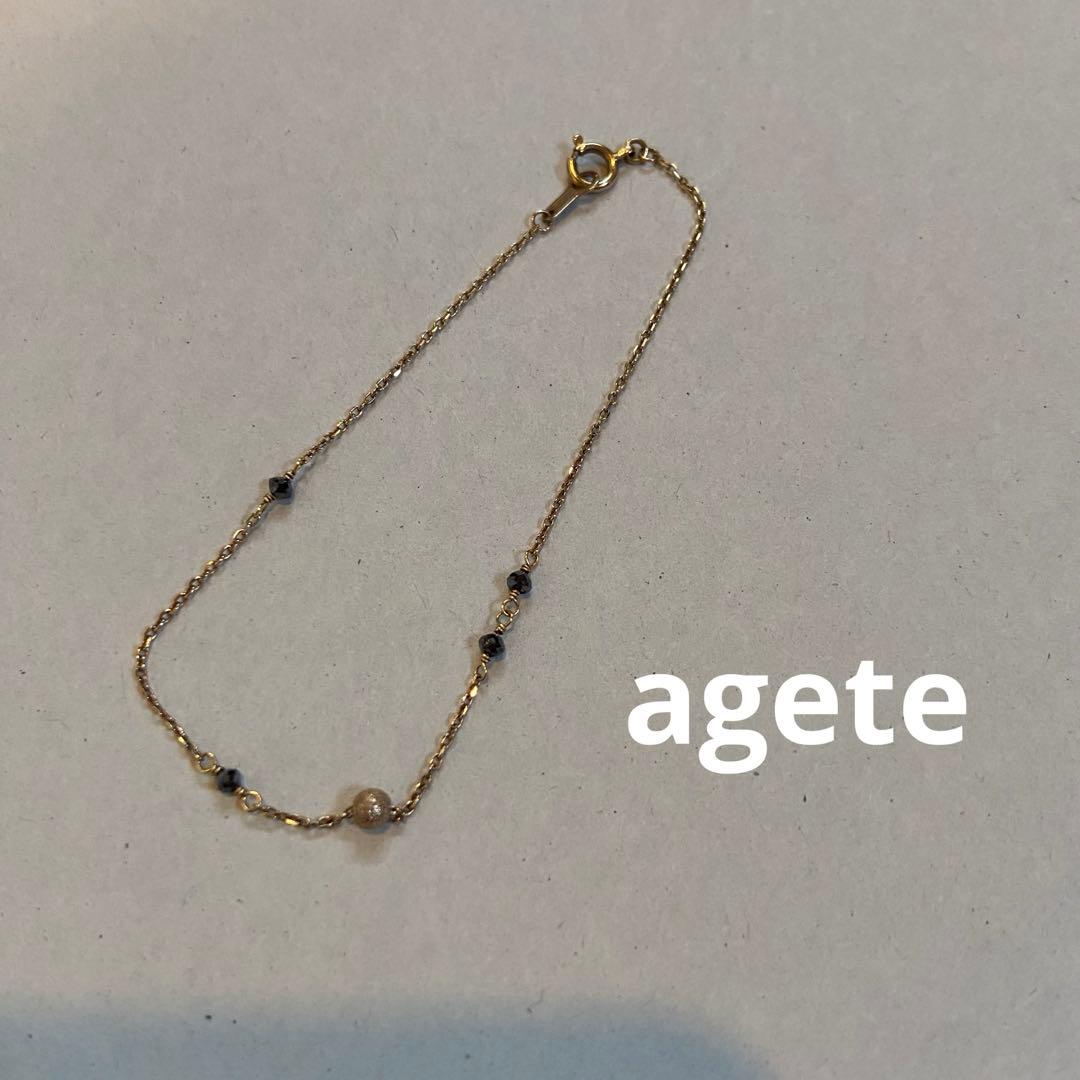 【アガット】ブラックダイヤ　ブレスレット　K10YG アガット】ブラックダイヤ ブレスレット K10YG - メルカリ