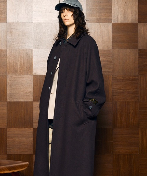 UNISEX》Super170s Prime-Over Melton Balmachan Coat/プライム