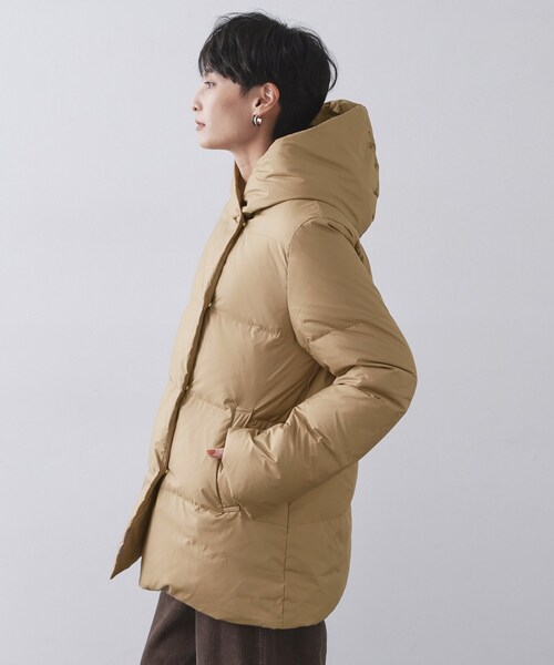 セール】撥水フードミドルダウンコート【防風/抗菌防臭/洗濯機OK】《S