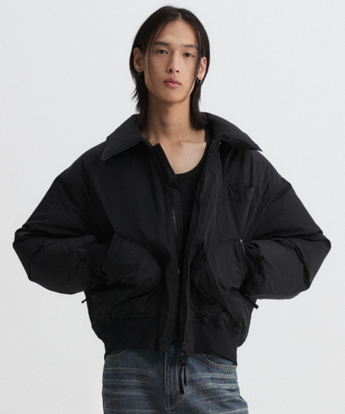 セール】フライトクロップダックダウンパディングジャケットブラック