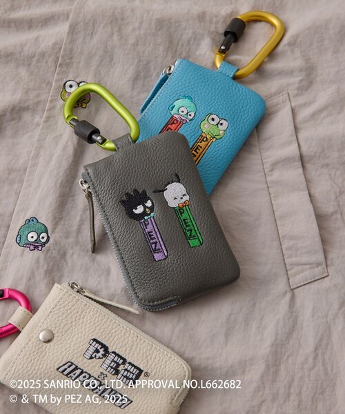 はぴだんぶい×PEZ(ペッツ) ×ear】本革/カラビナ付きパス＆キーケース