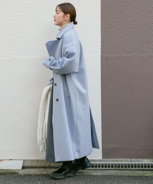 セール】『2サイズ展開』コクーンロングコート（ステンカラーコート
