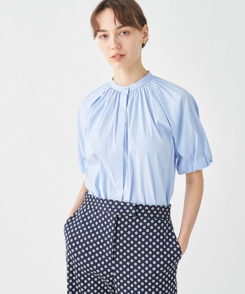 ストレッチブロード パフスリーブブラウス（シャツ/ブラウス