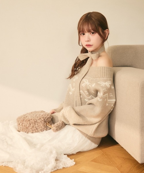 TITTY&CO.（ティティーアンドコー）の「ノルディック柄リボン付きオフ