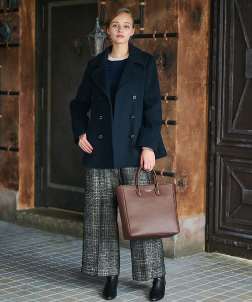 セール】【SS-Msize】Super140sウールAラインPコート（ピーコート