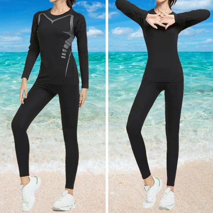 肌を守る長袖ラッシュガード 水着 長袖[品番：MSDL0002961]｜maison de