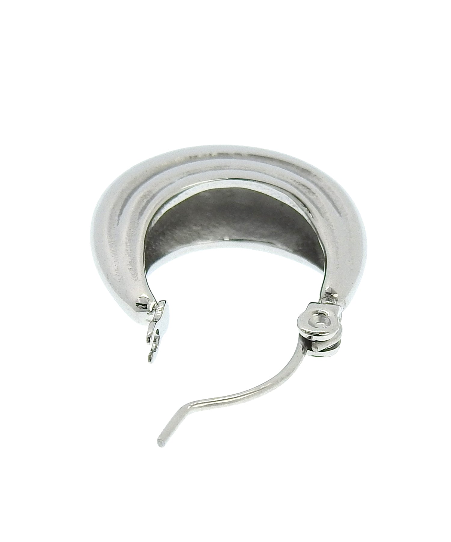 シルバー]ウェーブフープピアス