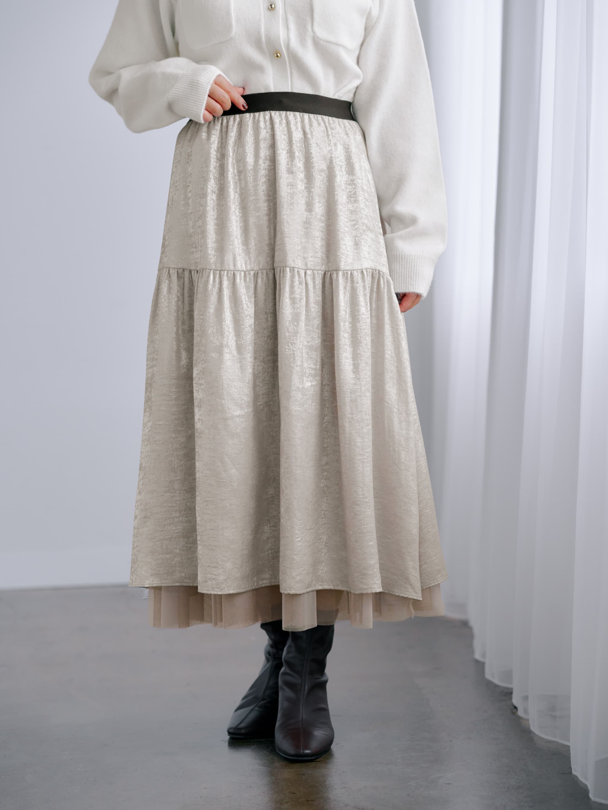 リバーシブルシャイニーチュールスカート-short & regular | 小柄・低