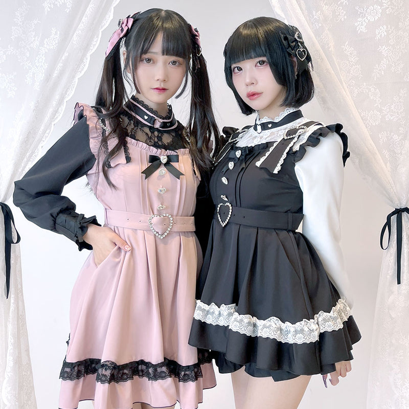 ハートチョーカーベルトレースワンピース – レディースファッション